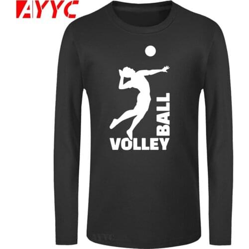 AYYC long sleeve tee Cotton Men Print T-Shirt Evolution T-Shirt Volleyballer Ball Player Casual Wear Tee Shirt