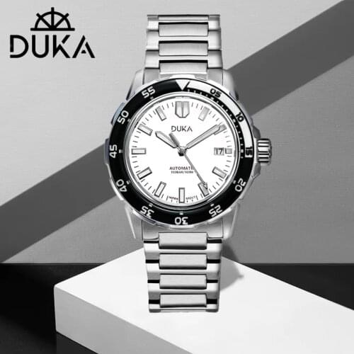 DUKA 2021 New Watch Men Brand Top Luxury Automatic Watch 100M Waterproof Ceramic Bezel NH35 Stainless Steel Clock Orologio Uomo