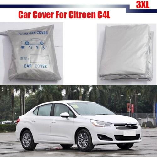 Cawanerl Full Car Cover Outdoor Anti UV Snow Sun Rain Resistant Cover Sun Shade For Citroen C4L