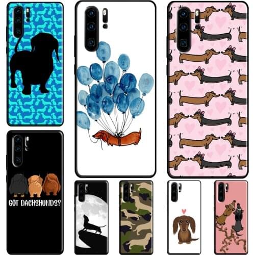 Cute Dachshund Puppy Dog balloons Case For Huawei P30 Lite P40 P20 Pro Nova 5T P Smart 2019 Honor 20 10 X Lite 8X 9X Coque