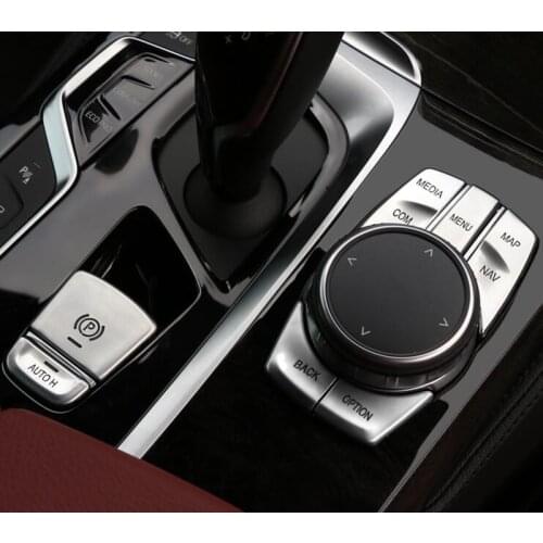 Chrome ABS Multimedia Buttons Covers Engine Start Stop Trim Decals Car Styling Organizers For BMW X3 G08 G01 5 Series G38 G30