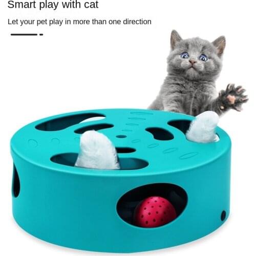 Cat Hunt Toy Chase Mouse USB Charge Interactive Maze Pet Hit Hamster With Running Mouse Hole Catch Bite Funny Toy