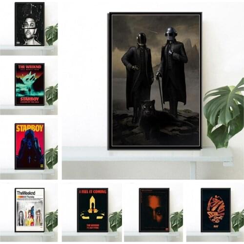 Cuadros Poster Prints Daft Punk The Weeknd Starboy Hip Hop Music Album Star Painting Canvas Wall Art Pictures Home Decor Quadro