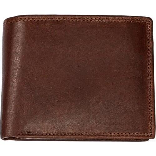 Crazy Horse Mens Wallet Customized Leather RFID Purse Vintage Famous Male Wallets Small Soft Coin bag