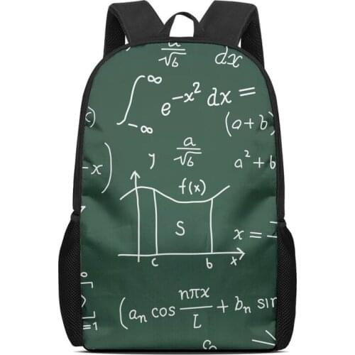 Mathematical Formula Fashion Casual Travel Camp School Backpack Unisex Shoulders Bags