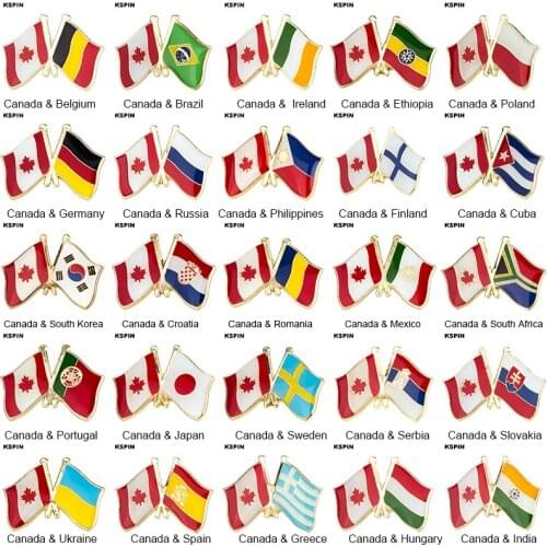 Canada Cross Flag Badge Friendship Country Flag Badge Flag Brooch National Flag Lapel Pin International Travel Pins Collections