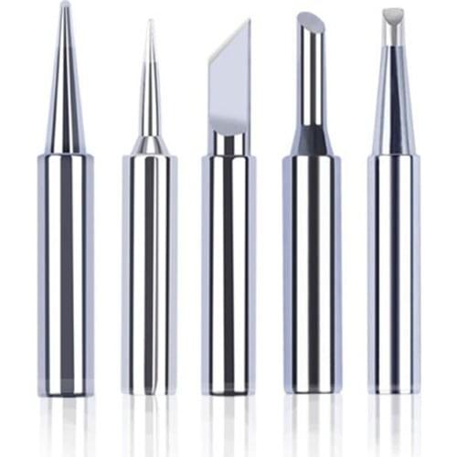5pcs Soldering Iron Tip I+B+K+1.2D+3C Lead Free Welding Head Replacement For Soldering Repair Station and Soldering Iron Kit