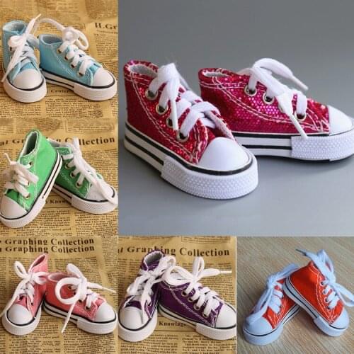 Assorted Colors 7.5cm Canvas Shoes For BJD Doll 1/3 Mini Doll Shoes for BJD Accessories for 16 Inch Sharon doll Boots snooker