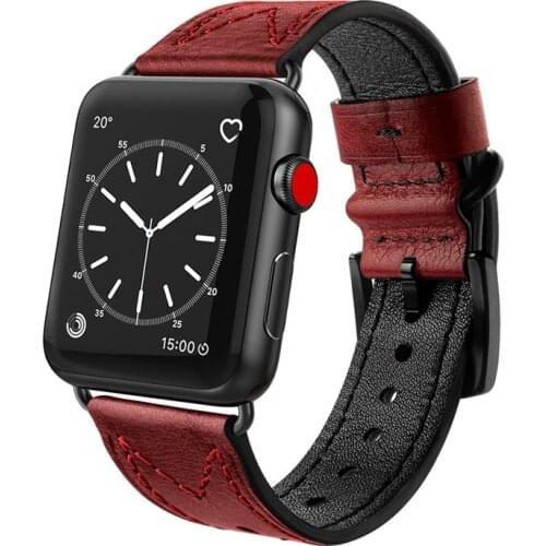 Genuine Leather strap for apple watch 4 5 band 44mm 40mm 42mm 38mm iwatch 5/4/3/2/1 M line bracelet watchband Accessories