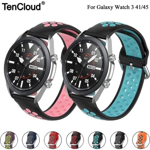 Band For Samsung Galaxy Watch 3 R850 R840 Silicone Strap For Galaxy Watch Active 3 Wristband 20/22 Universal Sport Breath Belt