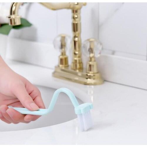 Hot Toilet Cleaning Brush Bathroom Cleaning Accessories Portable Toilet Brush Corner Brush 1Pcs Bending Handle Scrubber Curved