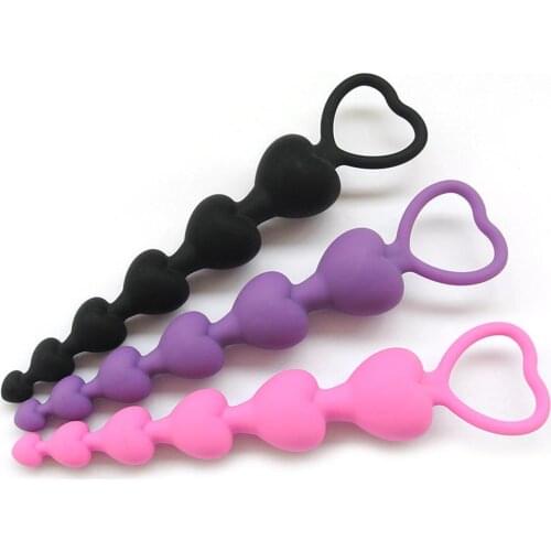 OLO Silicone Anal Plug Beads Heart Sex Toys Skin Feeling Dildo Adult Sex Toys for Men Butt Plug Sex Products Sex Toys for Women