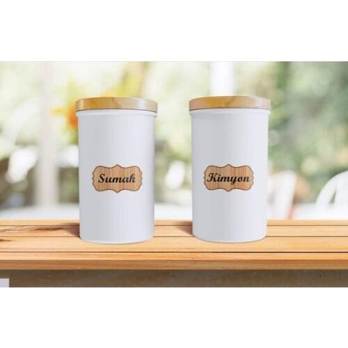 Modern Bamboo 36'lı Spice Sticker Jar Label design product