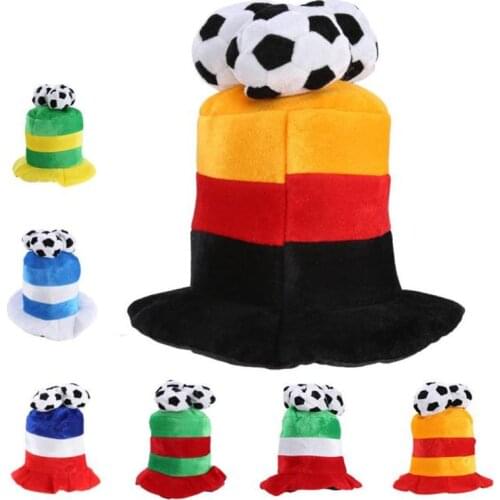 Sport Football Cap Soccer Hat Flannel Headwear Costume Party Dress-up for World Cup Football Fan Cheering