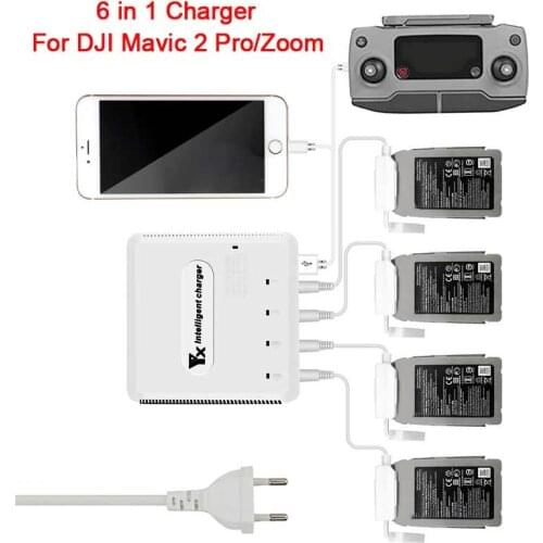 6 IN 1 Intelligent Battery Charger for DJI Mavic 2 Pro/Zoom Drone Accessories Batteries Remote Control Charging At The Same Time