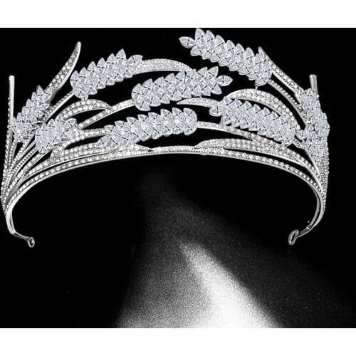 Floralbride Alloy Rhinestone Crystal Flower Bridal Tiara Princess Crown Wedding Hair Accessories Women Bridesmaids Jewelry