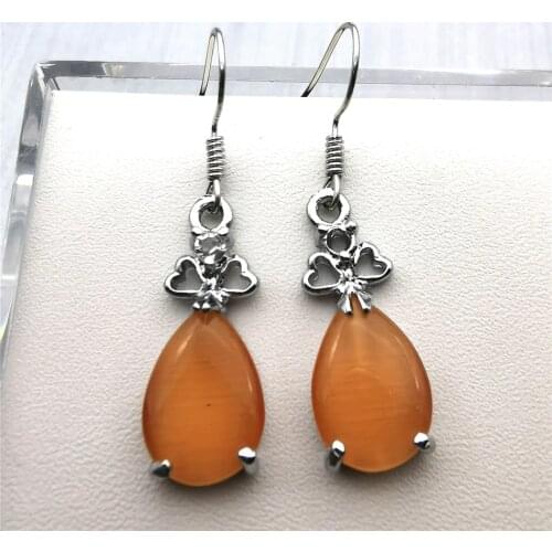 Jadery Jade Earrings Natural Green Pink Blue Chalcedony Water Drop Earrings For Women Ladies Charm Jewelry Black Friday 2019