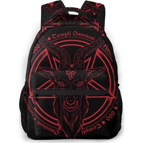 Women Backpack with Multiple Using Women Backpacks Baphomet Goat Head Print Female School Bag Girls Travel Bag