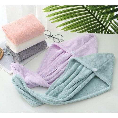 Women Bathroom Super Absorbent Quick-drying Thicker Microfiber Bath Towel Hair Dry Cap Salon Towel Rapid Drying Hair Towel