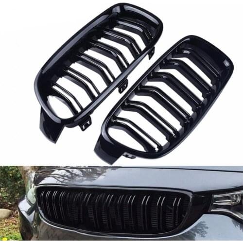 1 Pair Front Grille Car Styling Accessories Brilliant Black Front Bumper Grill for 3 Series F30 F35 2013-2019