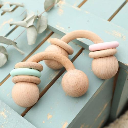1PC Baby Rattle Toys Half Ring Beech Toys Silicone Rings Rodent Musical Chew Play Gym Montessori Stroller For Children Products