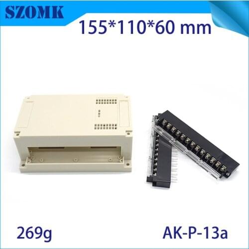 10pieces 155*110*60m abs enclosure electronics plastic box din rail enclosure casing for electrical cabinet plastic PLC case