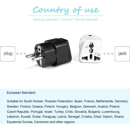 100pcs EU Euro Travel Plug In Adaptor Universal AU US UK To KR European Power Plug Adapter Converter AC Changer Outlet