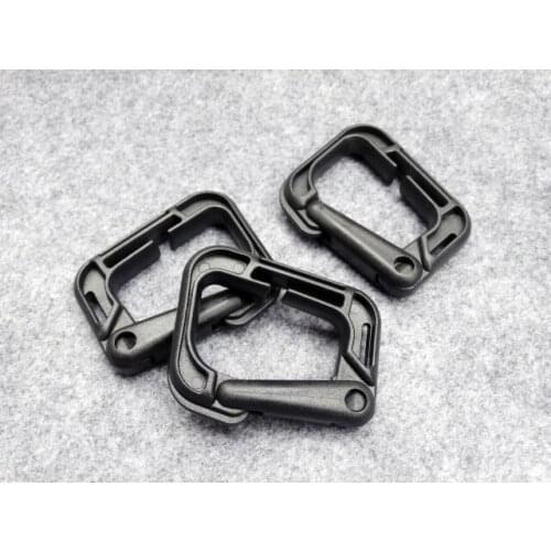 100pcs/lot Plastic Multi-use Grimloc D-Ring Carabiner Safety Buckle For Backpack Clasp Keychain