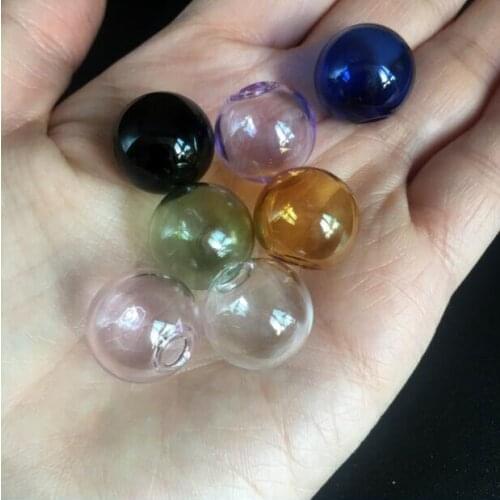 50pieces 16mm colorful round ball glass globe orbs pendant glass bottle vial pendant jewelry accessories findings tool handmade