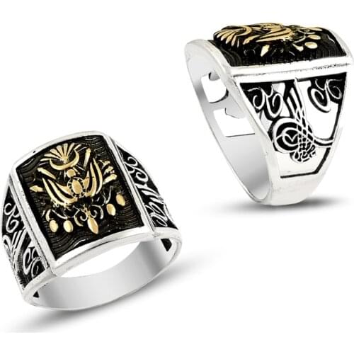 925 Silver Handmade Classic Design Ottoman Rings for Men