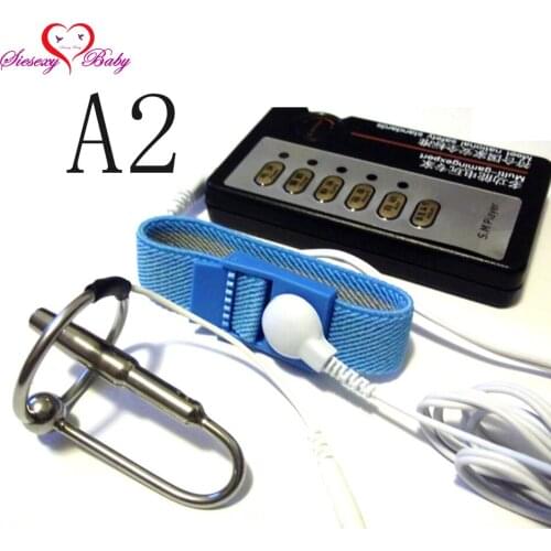 A2 Urethral Dilators Electric Shock Penis Plug Penis Ring Medical Themed Toys Electro stimulation sex toys for TENS Adult Game