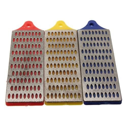 Free Shipping New 3pcs 1"X 3" Diamond Sharpening Hone Set Stone Whetstone Block Kitchen Knife 180#- 260#- 360