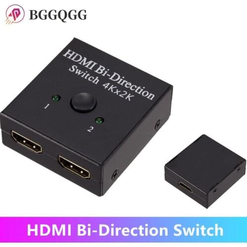 BGGQGG 4Kx2K Switcher UHD 2 Ports Bi-directional Manual 2x1 1x2 HDMI AB Switch HDCP Supports 4K FHD Ultra 1080P for Projector