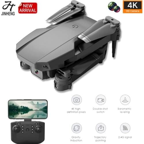 JINHENG New Mini Drone 4k Profesional Quadcopter HD Dual Camera FPV Drones WiFi Height Hold Mode Foldable RC Helicopter Toy Gift