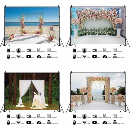 Beautiful Flower Wall Outdoor View Backdrops Artistic Photos Background Decorations for Wedding Party Photography Props