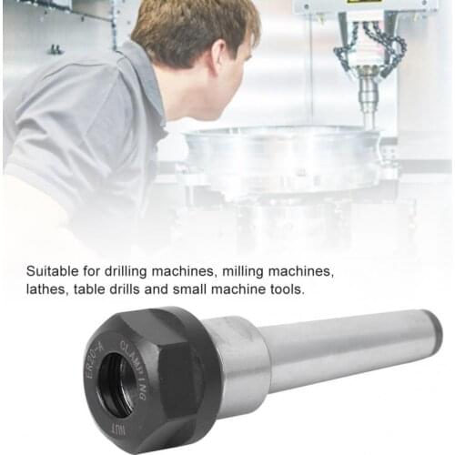 Milling Chuck Handle Collet Chuck Handle Shank Steel Pull-Back Type MT2-ER16-M10 for Milling Drilling Machine