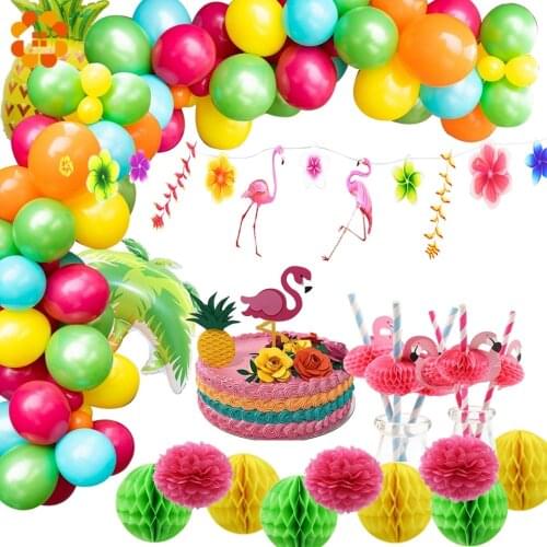 Hawaiian Party Pink Flamingo Party Decoration Paper Plate Cup Napkin Birthday Party Summer Hawaii Party Supplies