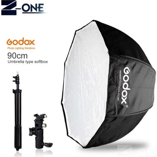 Godox 95cm 37.5'' Octagon Umbrella Softbox Light Stand Type-E Hot Shoe Holder Bracket Kit for Canon Nikon Godox Speedlite Flash