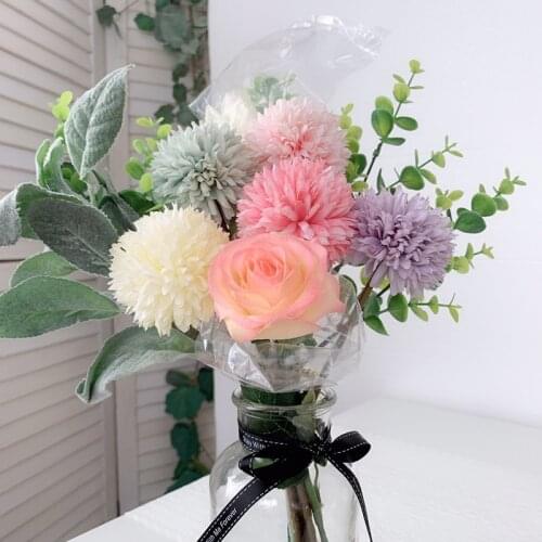 Artificial Dandelion Flowers Fake Dandelion Bouquet Chrysanthemum Silk Flower For Wedding Party Home Garden Decoration DIY Craft