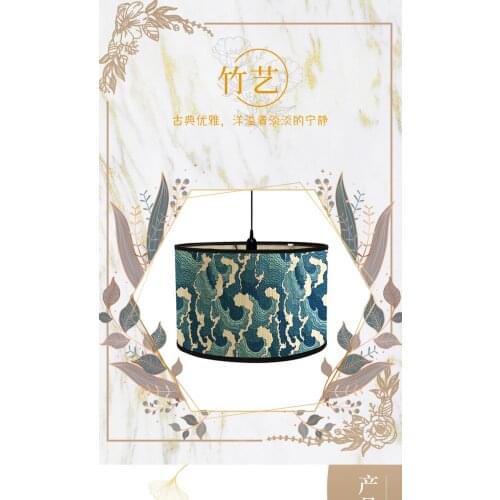 Bamboo products lampshade printing retro style folk house decoration Chandelier Lampshade bamboo lighting crafts