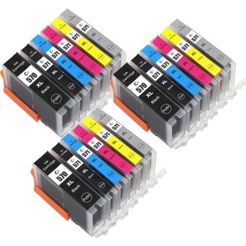 6 color PGI 570 CLI 571 PGI-570BK compatible ink cartridge for canon PIXMA MG7750 MG7751 MG7752 MG7753 TS8050 TS8051 printer