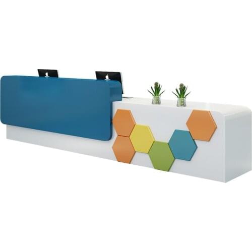Company front desk creative paint simple modern reception desk service desk cashier
