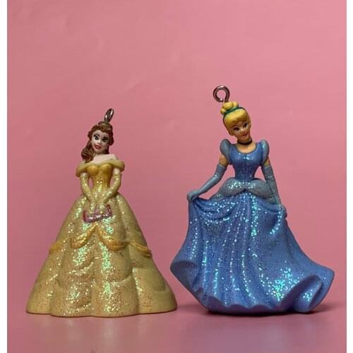 2PCS/lot 6.5cm Disney BELLE PRINCESS CINDERELLA pendant Decoration model toys