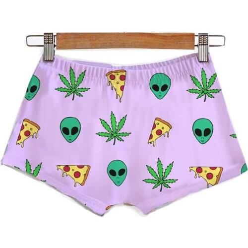 Summer Sexy Custom Made UFO Pizza and Stonners Sublimation Printing Plus Size Womens Clothing Pants Booty Shorts
