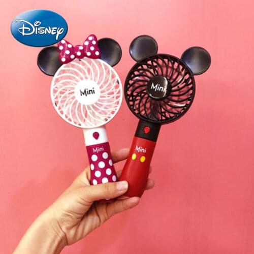 Disney Cartoon Cute Mickey USB Lithium Battery Rechargeable Handheld Electric Fan Outdoor Portable Mini Student Fan