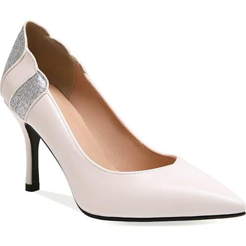 Fashion womens shoes in 2019 age season high heel with point size code 33-43 lighter microfiber single shoes