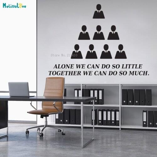 Motivational Quote Vinyl Wall Decal Team Inspirational Words Office Room Stickers Murals for Hard Working Person YT2241