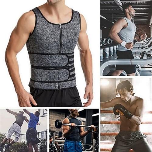 Men Body Shaper Waist Trainer Sauna Suit Sweat Vest Slimming Underwear Weight Loss Shirt Fat Burner Workout Tank Tops Shapewear