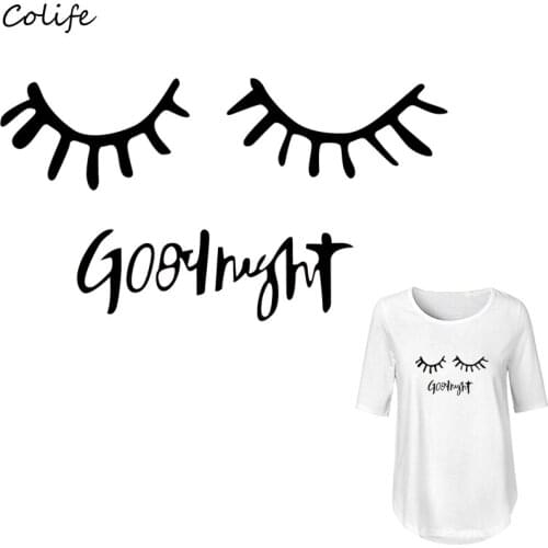 Patches For Clothing Good Night Washable Print On T-Shirt New Design Clothes Decoration Diy Accessory Patches 19x10Cm