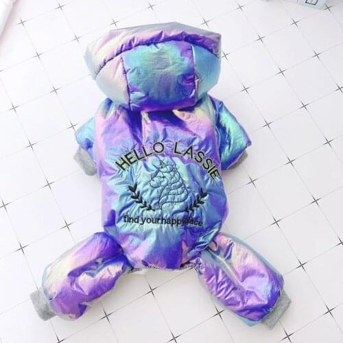 New Dream Color Winter Clothes for Small Dogs Puppy Waterproof Overalls for Yorkies Warm Dog Jumpsuit Cotton-padded Pet Costume